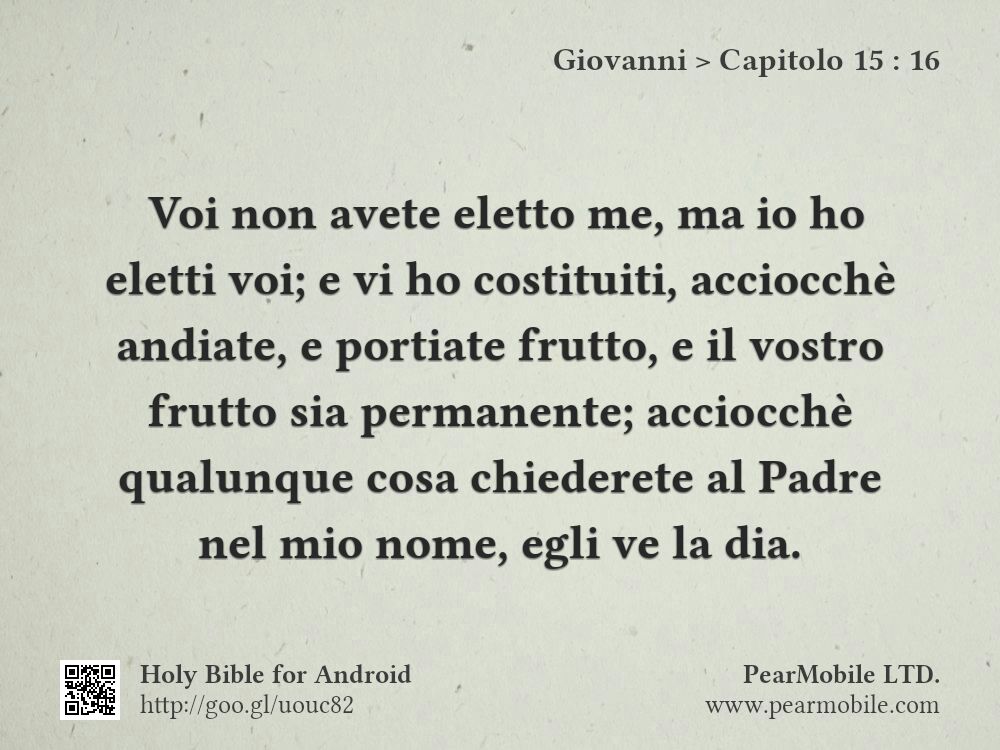 Giovanni, Capitolo 15:16